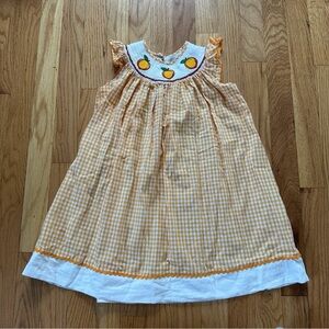 Lil Cactus Georgia Peach Orange and White Gingham Dress 4T